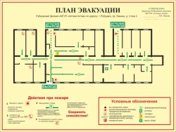 Photoluminescent Evacuation Plan with PVC Base