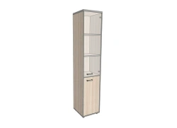 Narrow Tall Glass Shelf Unit 406x402x1980 mm AsSUS-3