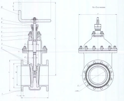Brass Wedge Gate Valve DN 250 PN 0.6 MPa IYUKL.491655.017-03