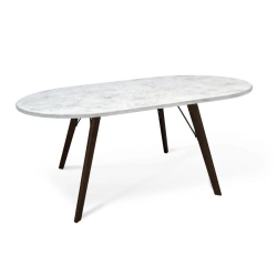 Oval MDF Table with Wooden Frame Sheffilton SHT-TU9-2/140-80