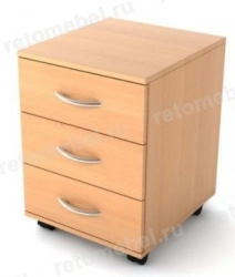 Mobile Cabinet with 3 Drawers, Made of 16mm Laminated Chipboard