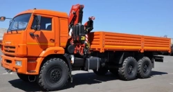 Truck with Platform and Crane Manipulator Model 675416-32 (Inman IT200 on KAMAZ 43118-50)