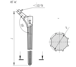 Non-Cemented Revision Stem NS W, Diameter/Length: 24/345 mm, Article 090.244.345