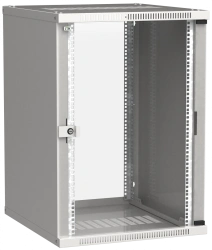 LINEA WE 18U Wall-Mounted Cabinet 600x650mm Glass Door Gray
