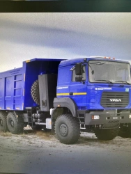Dump Truck without Crane, with Crane Model 5831G6 on Ural 6370 C Chassis