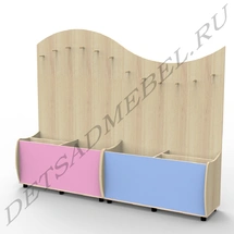 Sports Equipment Storage Ramp with Hooks and Compartments