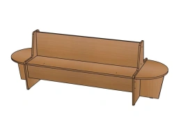 Cheburashka Sofa No. 3 with Two Side Seats (Wood) H340/NM29
