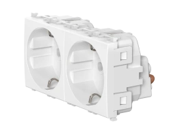 Double Socket Outlet with Grounding, 2x16A, 250V~ - CADUCEUS ALING Experience Model 74162.0