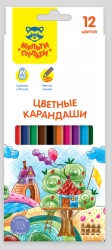 Multi-Pulti "Incredible Adventures" Colored Pencils, 12 Colors, Pre-Sharpened