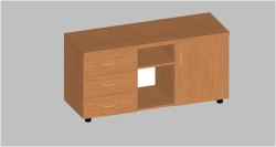 Office Equipment Cabinet with Drawers and Open Shelf, Art. U.06.04