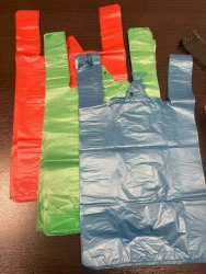 Colored T-Shirt Bag Without Print, 4 g, 11 µm, 27+(2*7)*49 cm