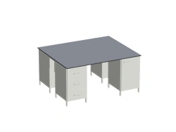 Metal Island Table with Support Cabinets - Model СО