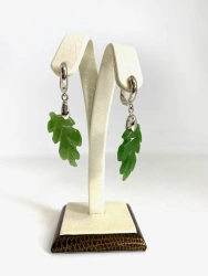 Leaf-Shaped Jade Earrings
