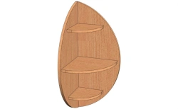 Corner Shelf with Two Half-Round Panels Model PU
