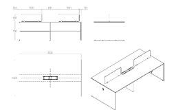 Durable Work Desk with MDF Top - 1500x3000mm