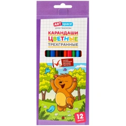 Artspace "Forest Creatures" 12 Color Pencils, Triangular, Sharpened, Cardboard Box, Euro Hang