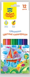 Multi-Pulti Color Pencils "Incredible Adventures", 12 Colors, Triangular, Pre-sharpened, Cardboard, Euro Hook