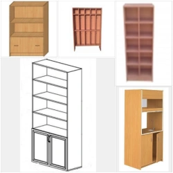 Wooden Glass Cabinets with Melamine Coating