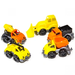 Construction Vehicle Toy Set "Vzhukh at the Construction Site" 10 cm KNOBA 1/4