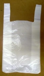 100-Pack Plastic T-Shirt Bags, 44+18x70cm, HDPE, 20μm, 601811