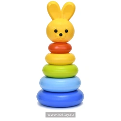 Classic Bunny Stacking Pyramid with 5 Rings