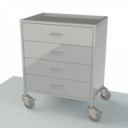 Stainless Steel Procedure Table with Drawers and Handle for Easy Mobility, Model SPP-4