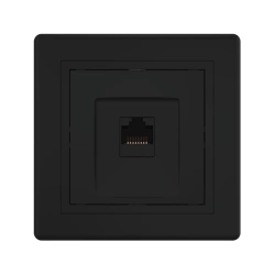 CADUCEUS ALING PRESTIGE Hidden Socket with Keystone RJ45 Module cat.6A UTP, Black (Soft Touch)