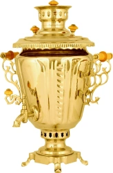 Traditional Charcoal Samovar 5 Liters Ryumka Brass