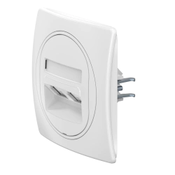 CADUCEUS ALING EON Double Telephone Socket 2xRJ12 6P4C, White, Art. E613.00