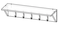 Wall-mounted coat rack with shelf B 1 NS
