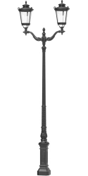 Cast Iron Street Lantern with LED Light and Foundation Base - Model 3.T07.14.06.V17-01/2