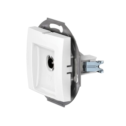 Caduceus Aling Prestige Hidden Installation TV/FM Socket Single, White, Art. 6012I.0