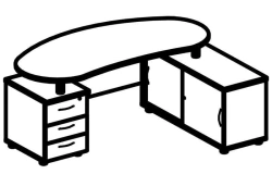 Executive Desk with Cabinets 5007 Series "Rhythm