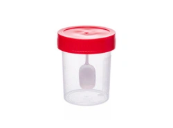 Polymer Container with Lid and Spoon for Biological Material, 60ml, Non-Sterile
