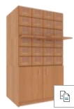 2-Module Catalog Cabinet with 24 Drawers (4x6) on Stand - 526mm Height