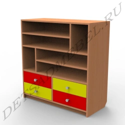 Motor Skills Development Shelf with Drawers and Open Cells