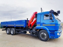 Board Platform Vehicle 4388F1-10 with Crane Based on KAMAZ 65117