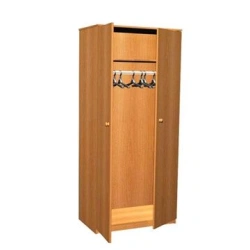 Two-Door Wardrobe with Hanging Rod and Shelf