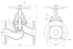 Flanged Shut-off Valve DN 40 PN 16 Series 458 (KMIА.491115.001)