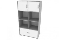 One-Sided Shelf 798x380x1450 mm with Drawers and Open Niches