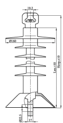 Ribbed Insulator for Suspension with Silicone Rubber - PSPKr 120-3/0.6-P-GU