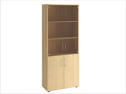 Closed Four-Door Cabinet with Glass Upper Doors, Model EDSSk