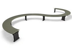 Zigzag Bench with Metal Frame, Modular Design