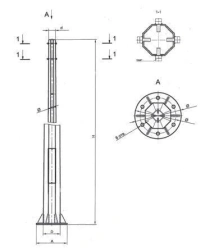 Power Contact Network Lighting Support Pole - 10m Height