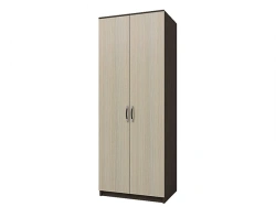 Laminated Wood Wardrobe with Shelves and Hanging Rod