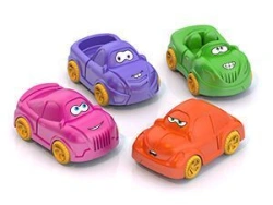 Cartoon-Inspired Small Cars "Glazastiki" (Set of 4)