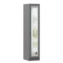 Ameli One-Door Wardrobe with Mirror (Onyx Gray) - LD.642870.000