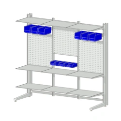 Metal Shelving Unit with Perforated Panels (LxWxH): 580x1860x1730 mm