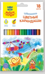 Multi-Pulti Colored Pencils "Incredible Adventures", 18 Colors, Triangular, Pre-Sharpened, Cardboard, Euro-Hanging