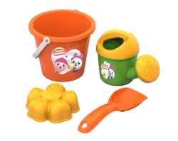 Malyshariki Sand Set #5 - Nyusha and Panda (Bucket, Watering Can, Shovel, Flower Mold)